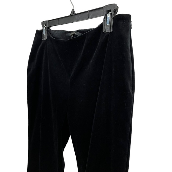 TARA JARMON Made in FRANCE Black Velvet Satin Trim Flat Front Pants Slacks sz 42 - Picture 8 of 16